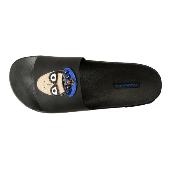 Dolce & Gabbana Men's Leather Logo Print Flip Flops Slides Shoes US 11 IT 44 - Picture 7 of 8